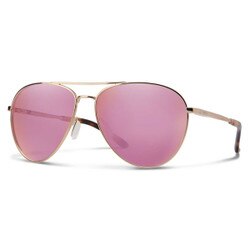 Smith Layback Sunglasses in Rose Gold with Pink Mirror